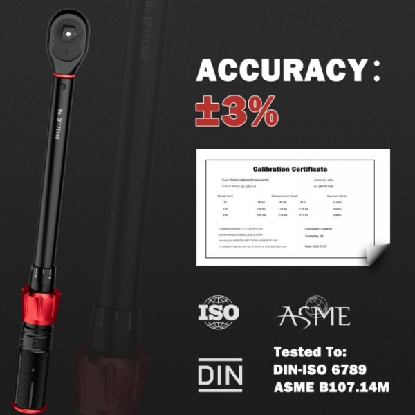 ANPUDS 1/2 Inch Drive Click Torque Wrench, 20-220Nm Dual-direction Torque Wrench with Quick Release Reversible Head for Motorcycle, Car