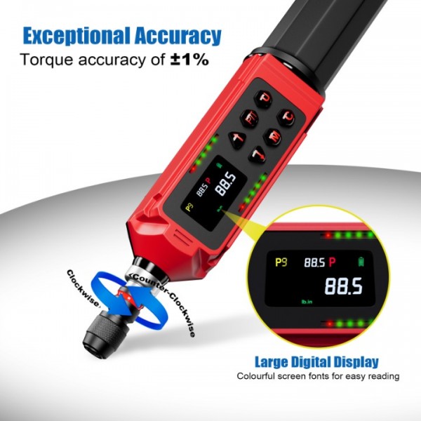 ANPUDS Digital Torque Screwdriver, 1.5-88.5in-lbs./0.15-10Nm, Electronic Adjustable Screwdriver Torque Wrench Set with ±1% Accuracy, Vibration, Buzzer, LED Notification for Gunsmithing, Scope Mounting