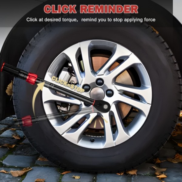 ANPUDS 1/2 Inch Drive Click Torque Wrench, 20-220Nm Dual-direction Torque Wrench with Quick Release Reversible Head for Motorcycle, Car