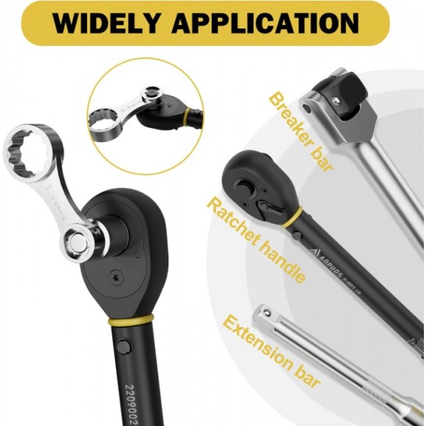 ANPUDS Torque Adapter Set, 12 pcs SAE 12 Point Torque Adapter Extension Set, 3/8" Torque Wrench Adapter with 5/16", 3/8", 7/16", 1/2", 9/16", 5/8", 11/16", 3/4", 13/16", 7/8", 1/2''+1/4'' Adapter