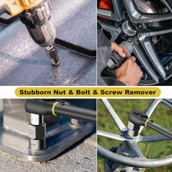 ANPUDS Bolt Extractor Set, 16 Pieces Impact Bolt & Nut Remover Set, Nut Extractor Socket Set, Stripped Lug Nut Remover for Removing Broken, Rounded, Rusted, Frozen, Damaged Nuts Screws & Bolts