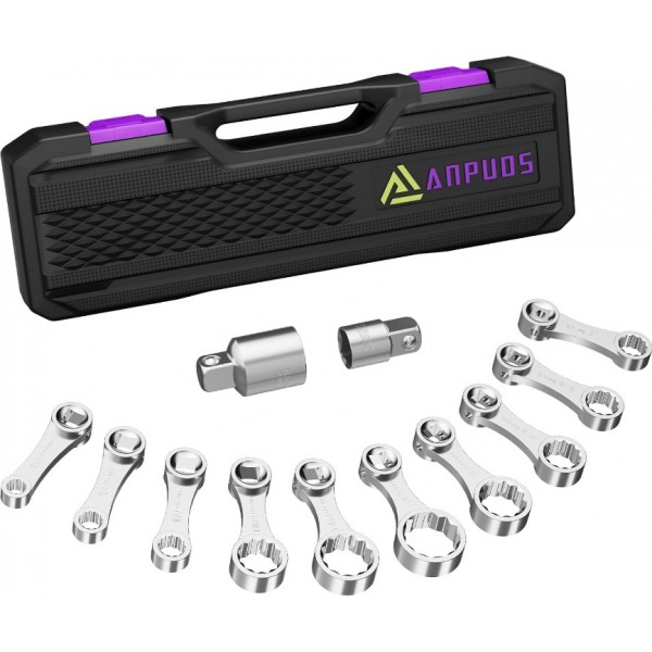 ANPUDS Torque Adapter Set, 12 pcs SAE 12 Point Tor...