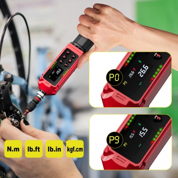ANPUDS Digital Torque Screwdriver, 0.4-26.6in-lbs./0.045-3Nm, Torque Screwdriver Electrician with ±1% Accuracy, Vibration, Buzzer, LED Notification, Electronic Adjustable Torque Screwdriver for Bike