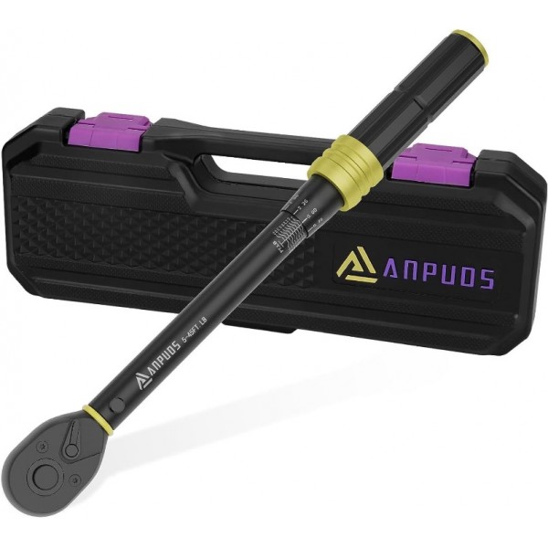 ANPUDS 3/8-Inch Drive Click Torque Wrench, 5-45 Ft...