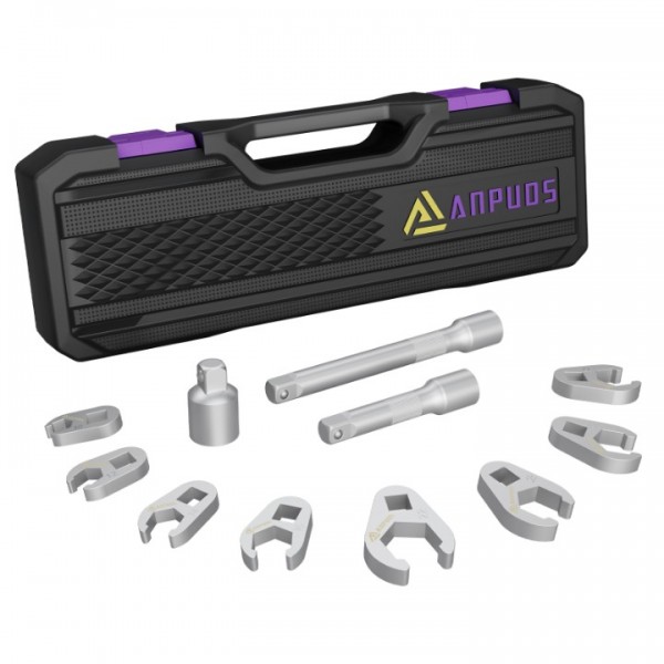 ANPUDS 3/8" Drive Crowfoot Wrench Set, 11-Pie...