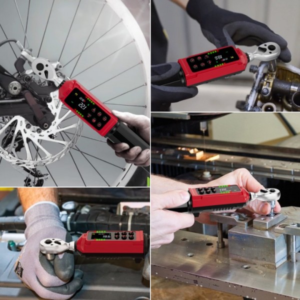 ANPUDS 1/4-inch Drive Digital Torque Wrench, 0.33-22.1Ft.lbs/0.45-30Nm, Adjustable Electronic Torque Wrench Set with ±1% Accuracy, Vibration, Buzzer and LED Flash Notification for Bicycle, Car