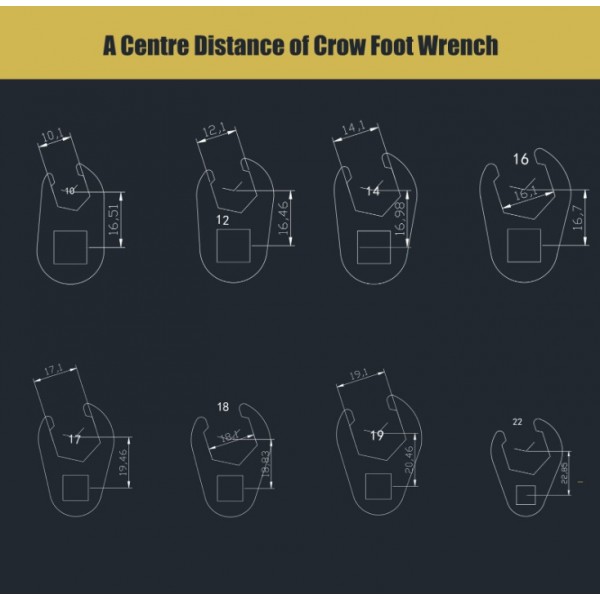 ANPUDS 3/8" Drive Crowfoot Wrench Set, 11-Piece Metric Crows Foot Wrench Set with 2 Extension Bars, 1/2''to 3/8'' Adapter, Storage Box, Flare Nut Wrench Set for Repair Work Tight Spaces