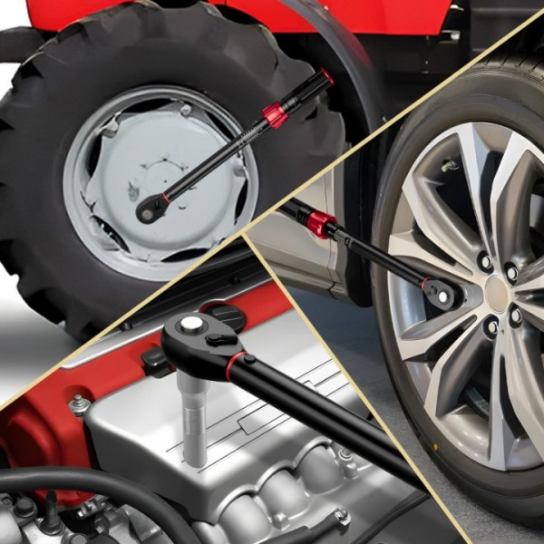 ANPUDS 1/2 Inch Drive Click Torque Wrench, 20-220Nm Dual-direction Torque Wrench with Quick Release Reversible Head for Motorcycle, Car