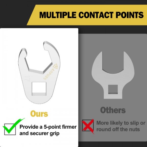 ANPUDS 3/8" Drive Crowfoot Wrench Set, 11-Piece Metric Crows Foot Wrench Set with 2 Extension Bars, 1/2''to 3/8'' Adapter, Storage Box, Flare Nut Wrench Set for Repair Work Tight Spaces