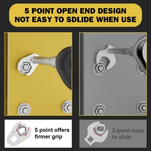 ANPUDS 3/8" Drive Crowfoot Wrench Set, 11-Piece Metric Crows Foot Wrench Set with 2 Extension Bars, 1/2''to 3/8'' Adapter, Storage Box, Flare Nut Wrench Set for Repair Work Tight Spaces