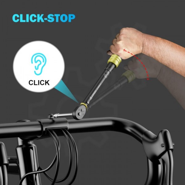 ANPUDS 1/4 Inch Drive Click Torque Wrench, 20-240 in.lb/2.3-27.1 Nm, Small Bike Torque Wrench, Lightweight 72-Tooth Dual-Direction Inch Pound Torque Wrench, MTB Mountain Road Bicycle Maintenance Tool