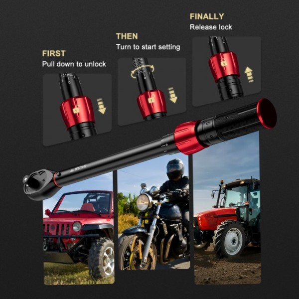 ANPUDS 1/2 Inch Drive Click Torque Wrench, 20-220Nm Dual-direction Torque Wrench with Quick Release Reversible Head for Motorcycle, Car