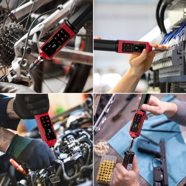 ANPUDS Digital Torque Screwdriver, 0.4-26.6in-lbs./0.045-3Nm, Torque Screwdriver Electrician with ±1% Accuracy, Vibration, Buzzer, LED Notification, Electronic Adjustable Torque Screwdriver for Bike